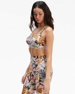 BILLABONG Paradise Strappy Sports Bra BLACK PEBBLE -Women Clothing Shop abjbr00102 billabongw bpb sd1