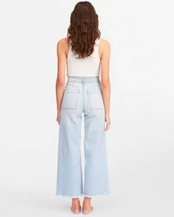 BILLABONG Free Fall Indigo High-Waisted Denim Pants WASHED DENIM -Women Clothing Shop abjdp00113 billabongw wad bck1