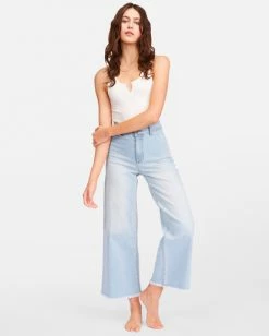 BILLABONG Free Fall Indigo High-Waisted Denim Pants WASHED DENIM
