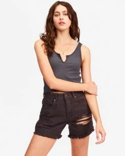 BILLABONG How Bout That Denim Shorts OFF BLACK