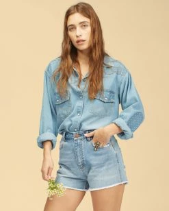 BILLABONG Wrangler Showdown Denim Short BLUE SURF