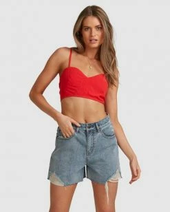 BILLABONG Steph Denim Short BLUE WASH -Women Clothing Shop abjds00119 billabongw uws frt2