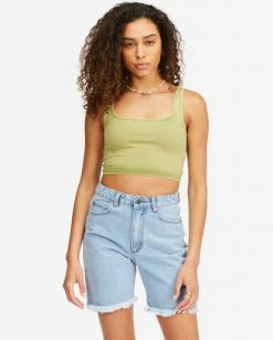 BILLABONG Long Time Cut-Off Denim Shorts SWEET BLUE