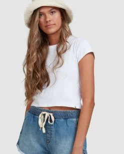 BILLABONG Coast Line Denim Shorts BLUE HAZE -Women Clothing Shop abjds00124 billabongw bn4 dtl1