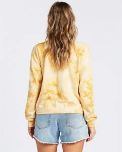 BILLABONG Sun Shrunk Sweatshirt GOLD DUST -Women Clothing Shop abjft00117 billabongw gdd bck1