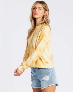 BILLABONG Sun Shrunk Sweatshirt GOLD DUST -Women Clothing Shop abjft00117 billabongw gdd sd1
