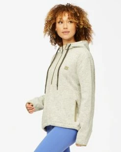 BILLABONG A/Div Roam Free Half-Zip Pullover Hoodie STORM -Women Clothing Shop abjft00148 billabongw grh sd1
