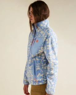 BILLABONG A/Div Switchback Tie-Dyed Fleece Zip-Up Jacket SWEET BLUE -Women Clothing Shop abjft00151 billabongw bka0 sd1