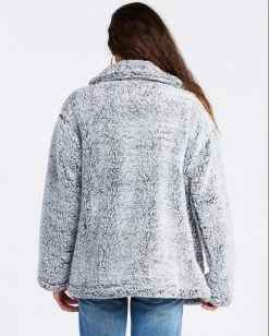 BILLABONG Cozy Days Sherpa Fleece Jacket ATHLETIC GREY 11 BILLABONG Cozy Days Sherpa Fleece Jacket ATHLETIC GREY -Women Clothing Shop abjft00162 billabongw agy bck1