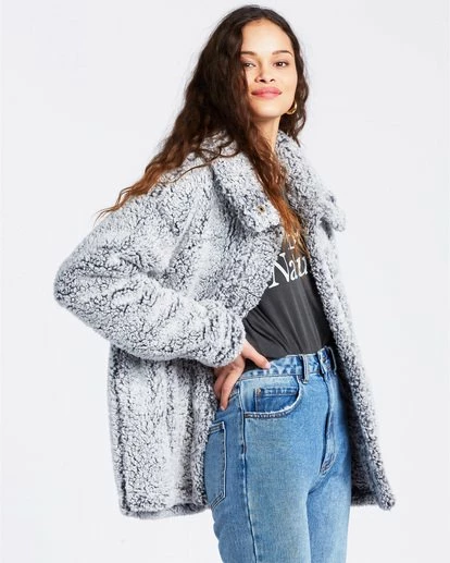 BILLABONG Cozy Days Sherpa Fleece Jacket ATHLETIC GREY 5 BILLABONG Cozy Days Sherpa Fleece Jacket ATHLETIC GREY - Image 5