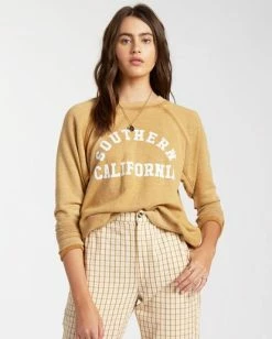 BILLABONG Keep Tryin' Crewneck Sweatshirt OLIVE MOSS 14 BILLABONG Keep Tryin' Crewneck Sweatshirt OLIVE MOSS -Women Clothing Shop abjft00165 billabongw cay frt1