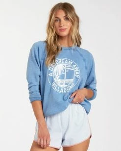 BILLABONG Keep Tryin' Crewneck Sweatshirt OLIVE MOSS 15 BILLABONG Keep Tryin' Crewneck Sweatshirt OLIVE MOSS -Women Clothing Shop abjft00165 billabongw dub frt1