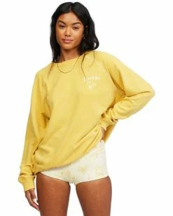 BILLABONG Salt And Sand Sweatshirt Sunflower CACTUS -Women Clothing Shop abjft00176 billabongw snf frt2