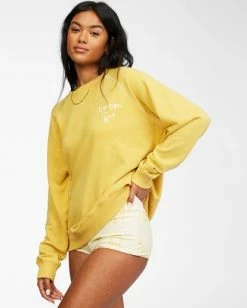 BILLABONG Salt And Sand Sweatshirt Sunflower CACTUS -Women Clothing Shop abjft00176 billabongw snf sd1