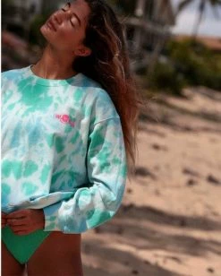 BILLABONG Ideal Crewneck Sweatshirt ANTIQUE WHITE -Women Clothing Shop abjft00178 billabongl gmh0 frt1