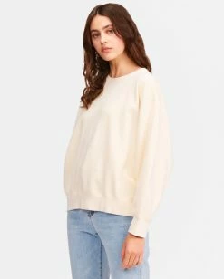 BILLABONG Ideal Crewneck Sweatshirt ANTIQUE WHITE -Women Clothing Shop abjft00178 billabongw anw sd1