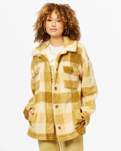BILLABONG Fairbanks Button-Up Teddy Bear Jacket SANDSTONE 4 BILLABONG Fairbanks Button-Up Teddy Bear Jacket SANDSTONE - Image 4