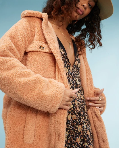 BILLABONG Fairbanks Button-Up Teddy Bear Jacket SANDSTONE 3 BILLABONG Fairbanks Button-Up Teddy Bear Jacket SANDSTONE - Image 3