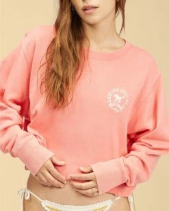 BILLABONG Wrangler Past Time Crew Neck Sweatshirt AGED INDIGO -Women Clothing Shop abjft00190 billabongw mjz0 dtl1
