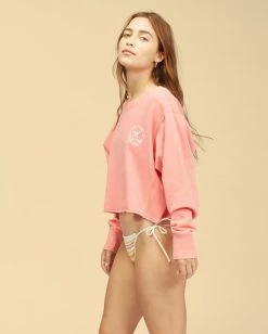 BILLABONG Wrangler Past Time Crew Neck Sweatshirt AGED INDIGO -Women Clothing Shop abjft00190 billabongw mjz0 sd1