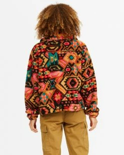 BILLABONG Always Cozy 2 Teddy Bear Zip-Up Jacket ANIMAL -Women Clothing Shop abjft00201 billabongw eme bck1