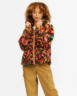 BILLABONG Always Cozy 2 Teddy Bear Zip-Up Jacket ANIMAL -Women Clothing Shop abjft00201 billabongw eme frt1