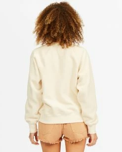 BILLABONG Cozy Shrunken Crewneck Sweatshirt LIGHT OLIVE -Women Clothing Shop abjft00205 billabongw anw bck1