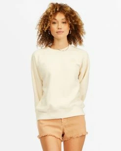 BILLABONG Cozy Shrunken Crewneck Sweatshirt LIGHT OLIVE