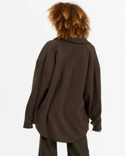 BILLABONG Any Time Button-Up Shacket OFF BLACK 7 BILLABONG Any Time Button-Up Shacket OFF BLACK -Women Clothing Shop abjft00211 billabongw ofb bck1