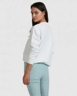 BILLABONG Aloha Crewneck Sweatshirt SALT CRYSTAL -Women Clothing Shop abjft00229 billabongw scs bck1