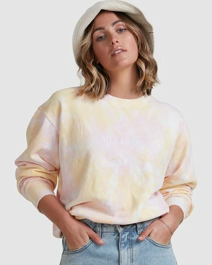 BILLABONG Tie Dye Sweatshirt PINK 2 BILLABONG Tie Dye Sweatshirt PINK - Image 2