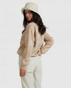 BILLABONG Tilted Palm Sweater BEIGE -Women Clothing Shop abjft00233 billabongw bei bck1