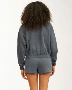BILLABONG Lets Chill Crew Neck Sweatshirt WASHED CORAL -Women Clothing Shop abjft00235 billabongw ink bck1