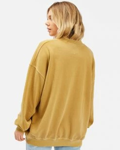 BILLABONG Ride In Oversized Crewneck Sweatshirt SALT CRYSTAL 10 BILLABONG Ride In Oversized Crewneck Sweatshirt SALT CRYSTAL -Women Clothing Shop abjft00251 billabongw lto bck1