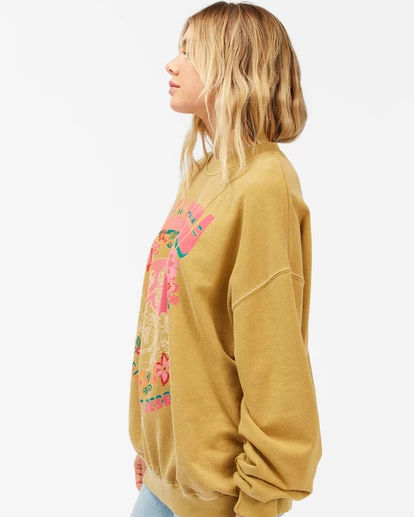 BILLABONG Ride In Oversized Crewneck Sweatshirt SALT CRYSTAL 4 BILLABONG Ride In Oversized Crewneck Sweatshirt SALT CRYSTAL - Image 4