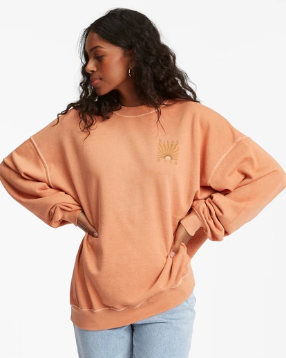 BILLABONG Ride In Oversized Crewneck Sweatshirt SALT CRYSTAL 1 BILLABONG Ride In Oversized Crewneck Sweatshirt SALT CRYSTAL