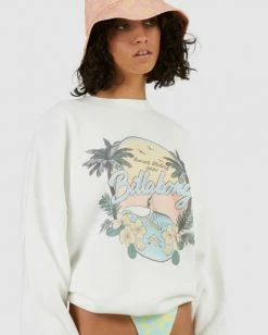 BILLABONG Sun Dreamer Crewneck Sweatshirt SALT CRYSTAL -Women Clothing Shop abjft00253 billabongw scs dtl1