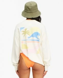 BILLABONG Kissed By The Sun Crewneck Sweatshirt SALT CRYSTAL -Women Clothing Shop abjft00279 billabongw scs bck1