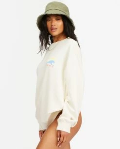 BILLABONG Kissed By The Sun Crewneck Sweatshirt SALT CRYSTAL -Women Clothing Shop abjft00279 billabongw scs sd1