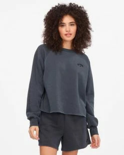 BILLABONG Shore Waves Crewneck Sweatshirt OFF BLACK