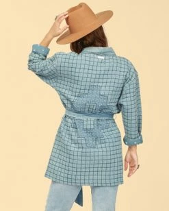 BILLABONG Wrangler Down To Earth Jacket DENIM BLUE -Women Clothing Shop abjjk00133 billabongw dnb bck1