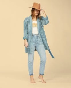 BILLABONG Wrangler Down To Earth Jacket DENIM BLUE -Women Clothing Shop abjjk00133 billabongw dnb frt1