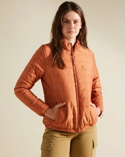 BILLABONG A/Div Transport Lite Zip-Up Puffer Jacket TOFFEE 1 BILLABONG A/Div Transport Lite Zip-Up Puffer Jacket TOFFEE