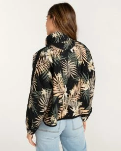 BILLABONG Jungle Zip-Up Bomber Jacket OFF BLACK -Women Clothing Shop abjjk00146 billabongw ofb bck1