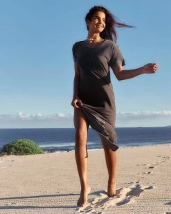 BILLABONG Summer Longline Knit Dress OFF BLACK