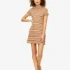 BILLABONG Lost In Time Knit Stripe Mini Dress LIT UP LILAC