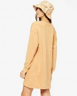 BILLABONG Sandy Dreams Sweatshirt Dress SANDSTONE -Women Clothing Shop abjkd00154 billabongw sds bck1