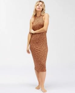 BILLABONG Tomboy Tank Midi Dress TOFFEE