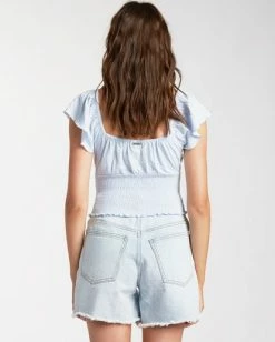 BILLABONG Secret Spot Knit Top ICE BLUE -Women Clothing Shop abjkt00196 billabongw icb bck1