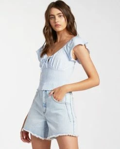 BILLABONG Secret Spot Knit Top ICE BLUE -Women Clothing Shop abjkt00196 billabongw icb sd1